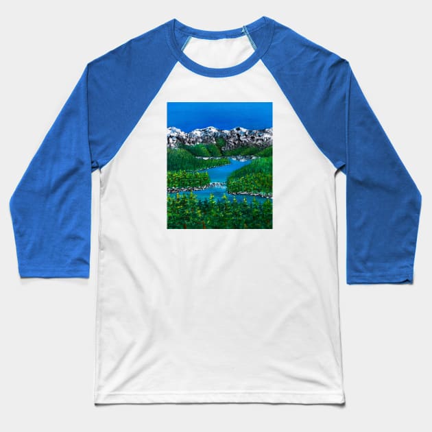 Into the blue Baseball T-Shirt by SeanKalleyArt